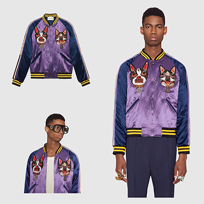 Gucci&nbsp;Men's bomber with Bosco and Orso