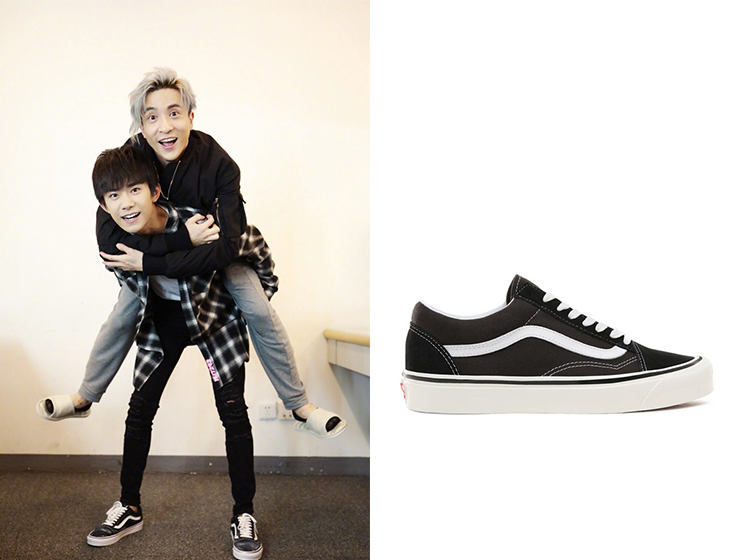 t恤,衬衫,破洞黑牛仔,脚踩一双vans,学生look的完美样板!