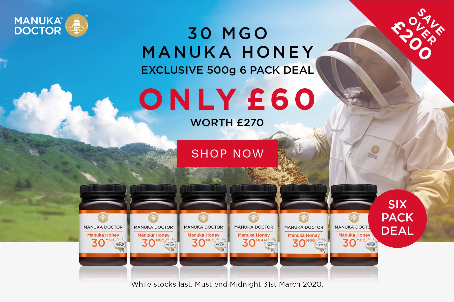 Manuka Doctor | 麦卢卡养生蜂蜜独家22折,直减210镑一罐仅£10!