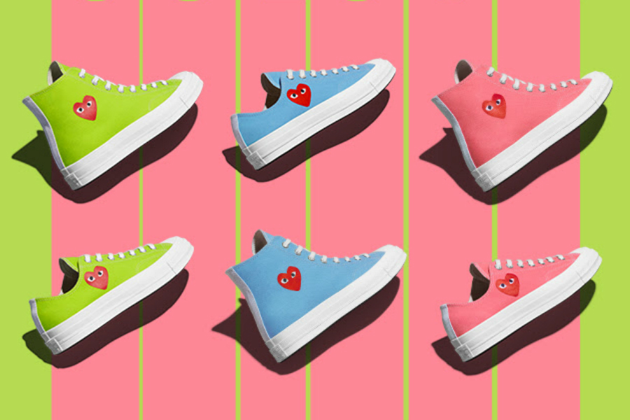 Converse | 川久保玲全新限量合作款上线,蓝绿粉三色,高帮低帮任选!