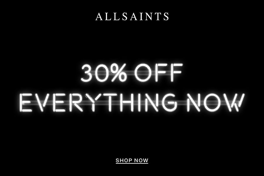 AllSaints黑五大促全场7折,经典机车夹克、秋冬最新款低价入手