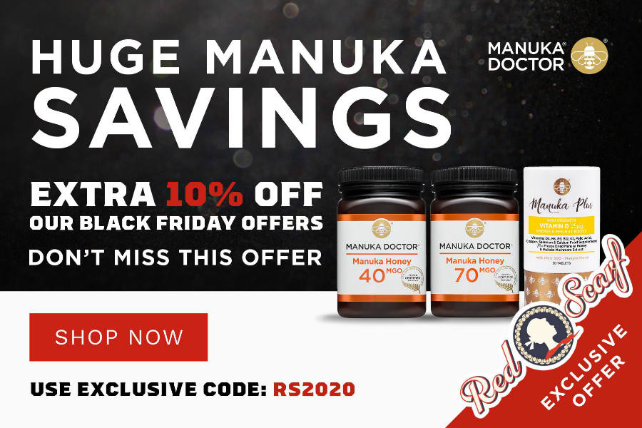 Manuka Doctor大促低至3折+额外9折,史低价收70MGO养胃蜂蜜