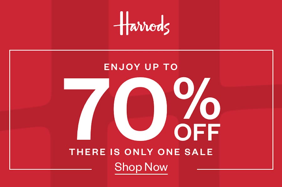 Harrods低至3折大促开启!时装、包包、配饰全线底价,为了新年买买买