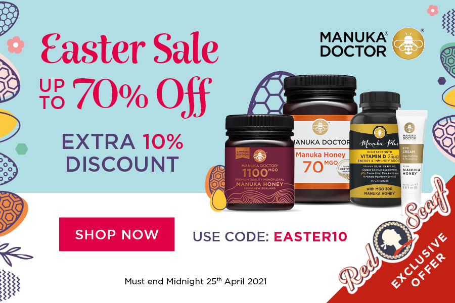Manuka Doctor 麦卢卡蜂蜜低至3折+额外9折!养胃早餐必备