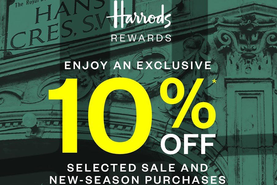 Harrods周末9折+超值赠品+免邮!美妆折扣区可叠加,时尚新品买起来